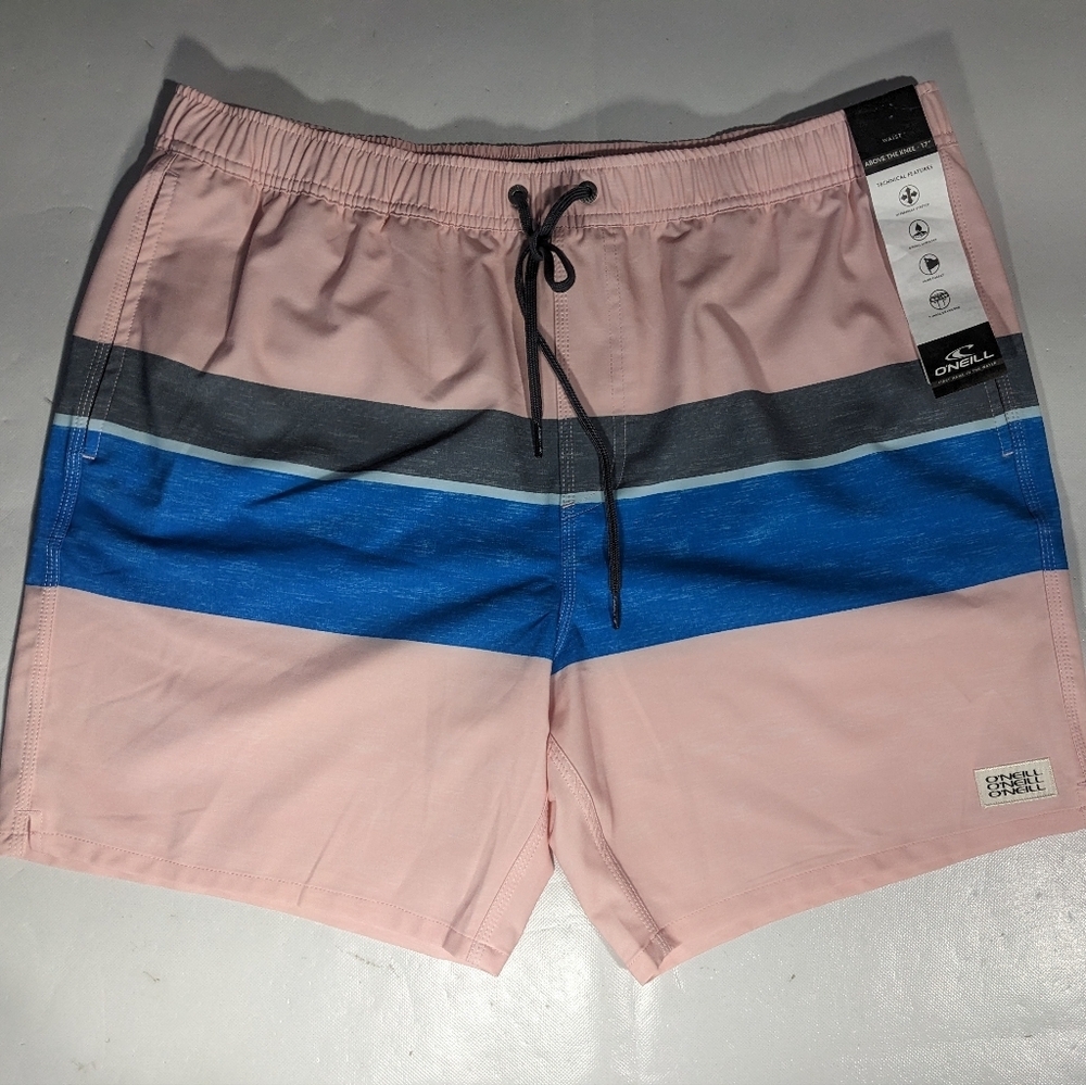 NEW Size XL Men's O'Neill Swim Boardshorts Hermosa Stretch 17" Length Pink